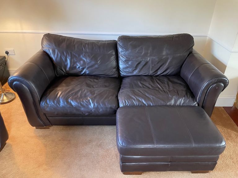 Dark Brown leather Sofa set 