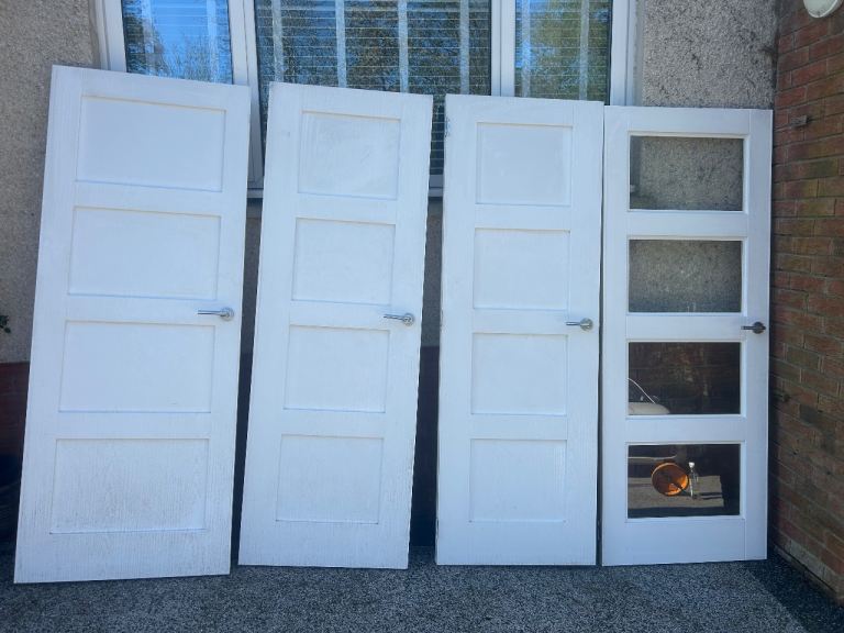 Beautiful internal doors with handles .. paint free wipe clean 