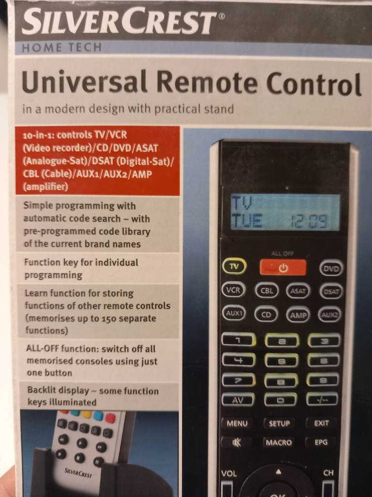Universal Remote Control New SilverCrest Oxford