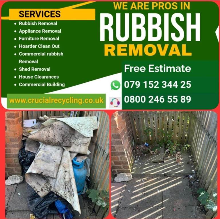 House Clearances Rubbish Collections/Junk/Trash /Garden/Shed Fridge/skip/Waste Disposal