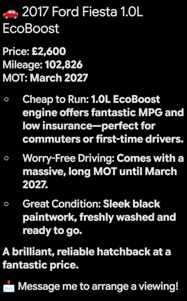 Ford, FIESTA, Hatchback, 2017, Manual, 998 (cc), 5 doors