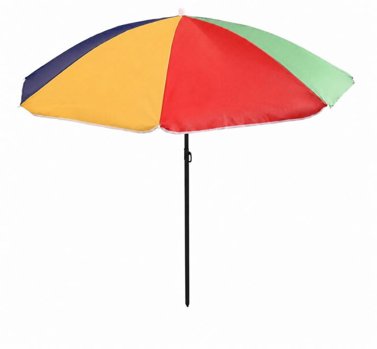 Parasol Garden Beach Multicolour UV Ribbed 1.6m