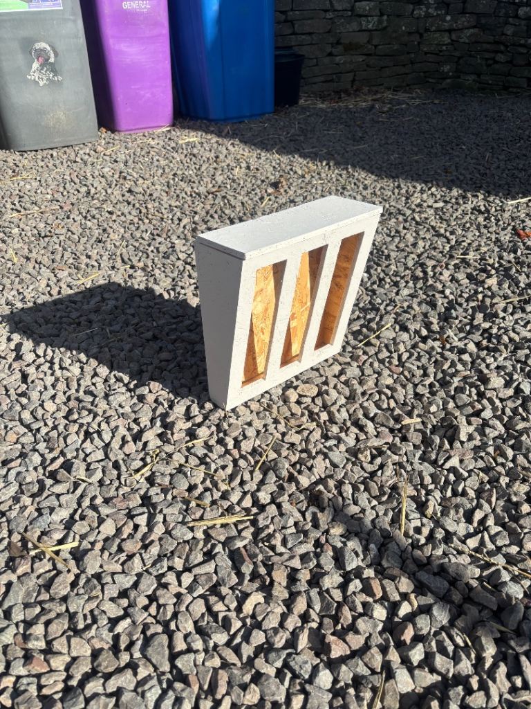 Homemade Hay Feeder for Pets. Off-White