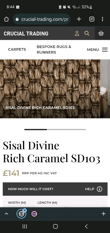 Luxury carpet Offcuts Sisal 100% natural