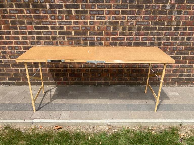 Wooden pasting table 180cm long 56cm wide 75cm high, folding with carry handle