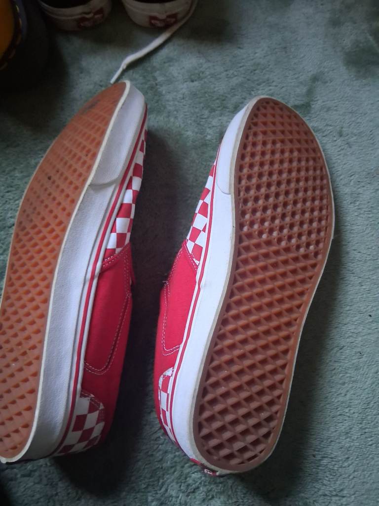 Red check vans size 12