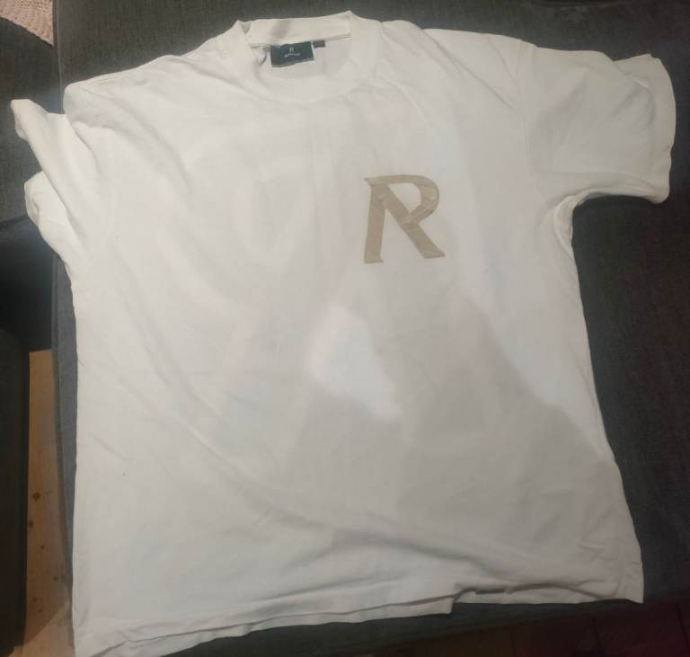 Represent Metal Initial R T-Shirt in Flat White.