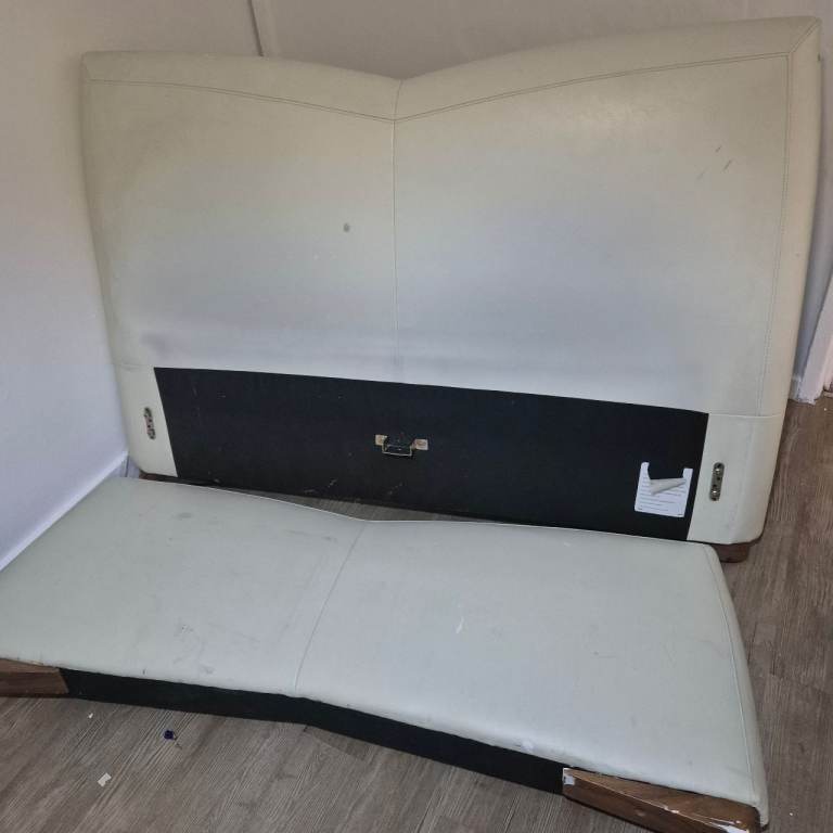 Real leather double bed frame