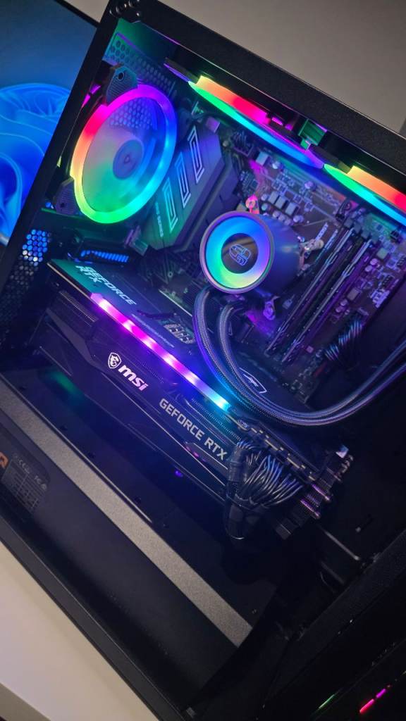 Pro Gaming Computer PC Geforce RTX 3080 10Gb Intel I7 8x 5.0Ghz T Ram m. 32GB SSD 3TB RGB