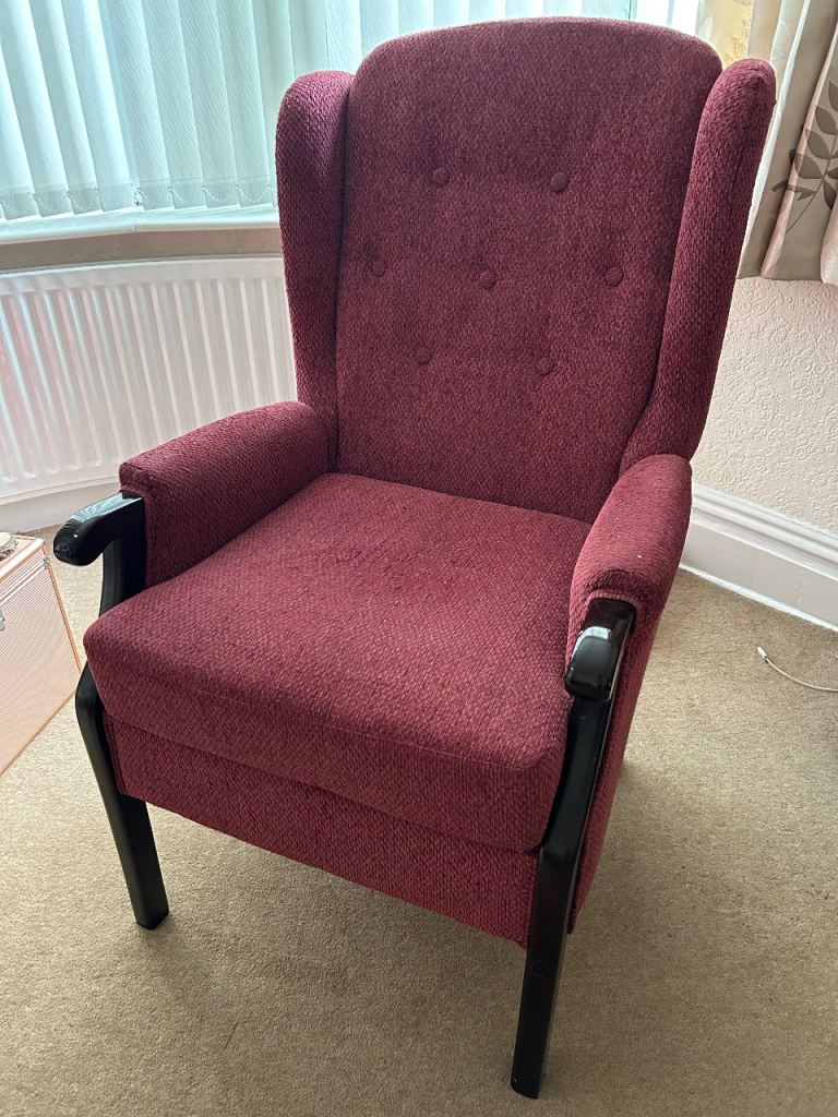 Red Fabric Armchair