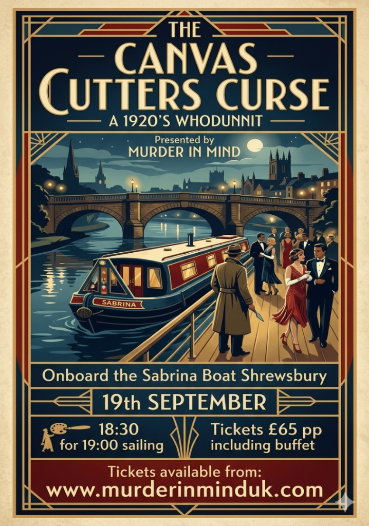 MURDER IN MIND PRESENTS... THE CANVAS CUTTERS CURSE OUR NEW 1920'S PLOT 