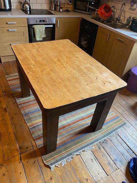 Rustic Solid Wood Dining Table in Good Condition