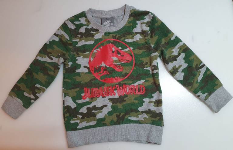 Jurassic World/Park Boys Sweater Camouflage Jumper 3-4yr