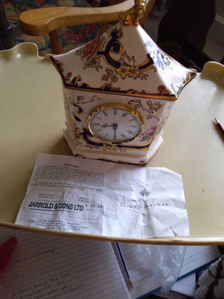 Masons mandalay ironstone mantle clock