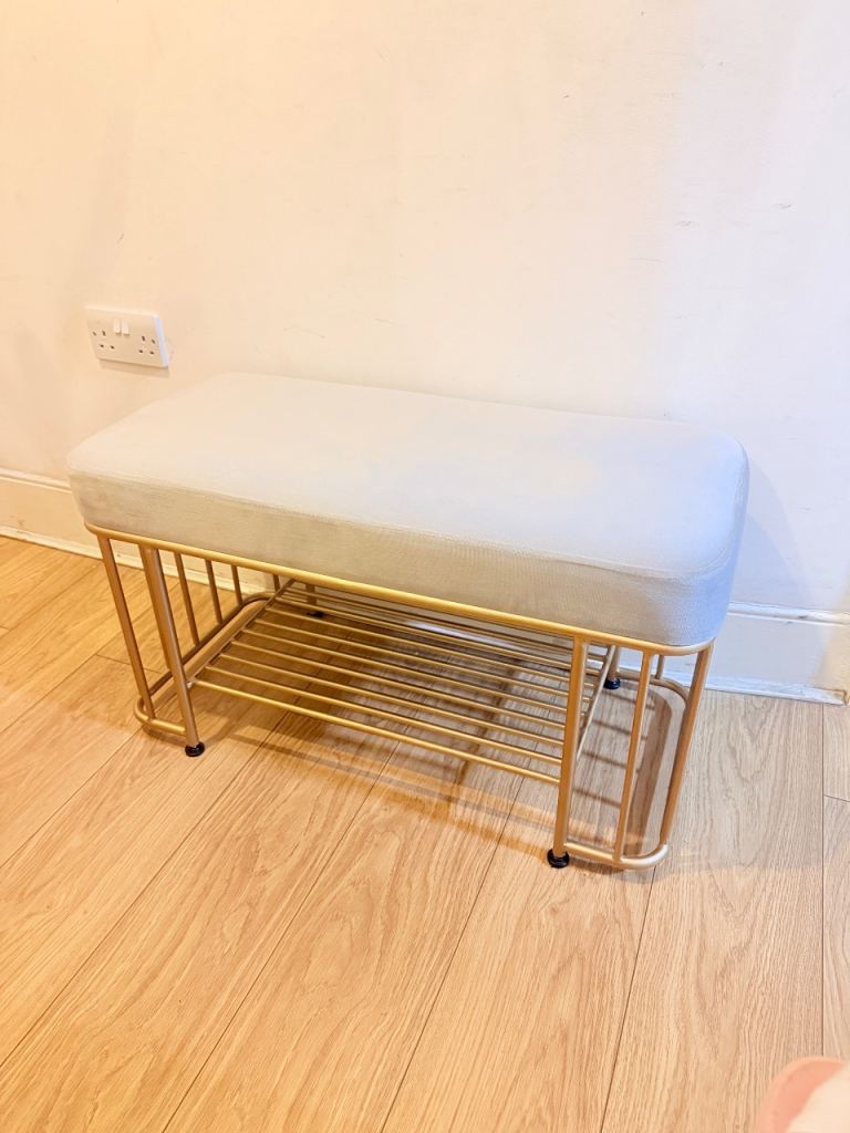 Metal Entryway Bench, Storage Bench, Farmhouse Shoe Bench in Entry Way Hallway