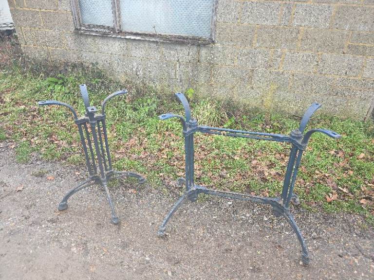Vintage industrial cast iron table bases x7