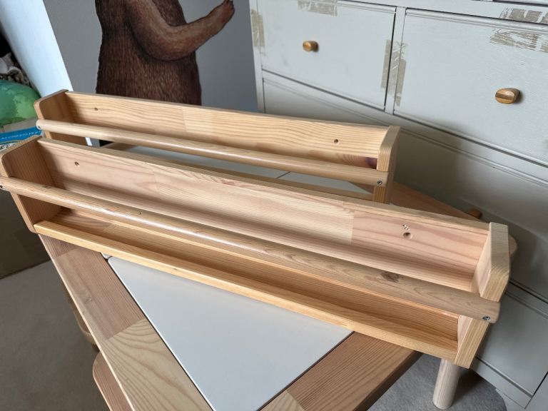Pair of Wooden Nursery Book Shelves – Good Condition