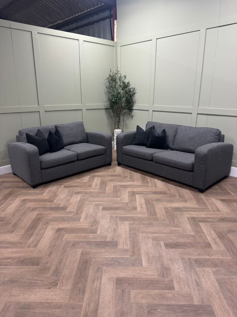 DFS Layla 3 Seater Supreme Sofa Bed & 2 Seater Sofa – Charcoal – Delivery Available 