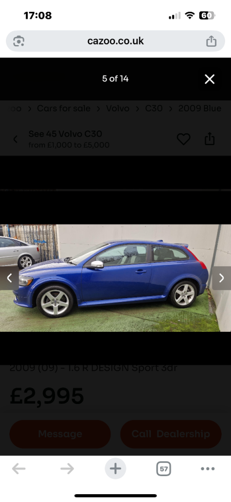 Volvo, C30, Hatchback, 2009, Manual, 1596 (cc), 3 doors
