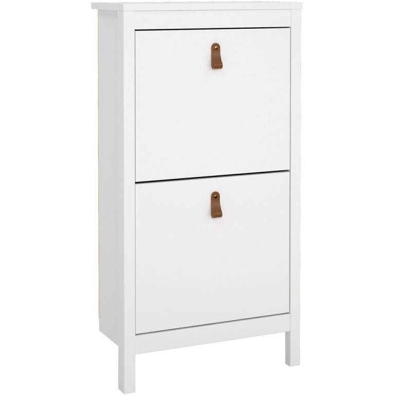 New in box Florence Barcelona 2 Flip Down Doors White Shoe Cabinet
