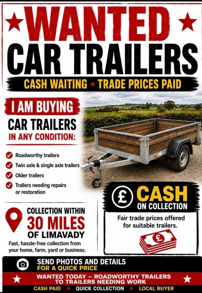 Car trailers wanted at trade prices
