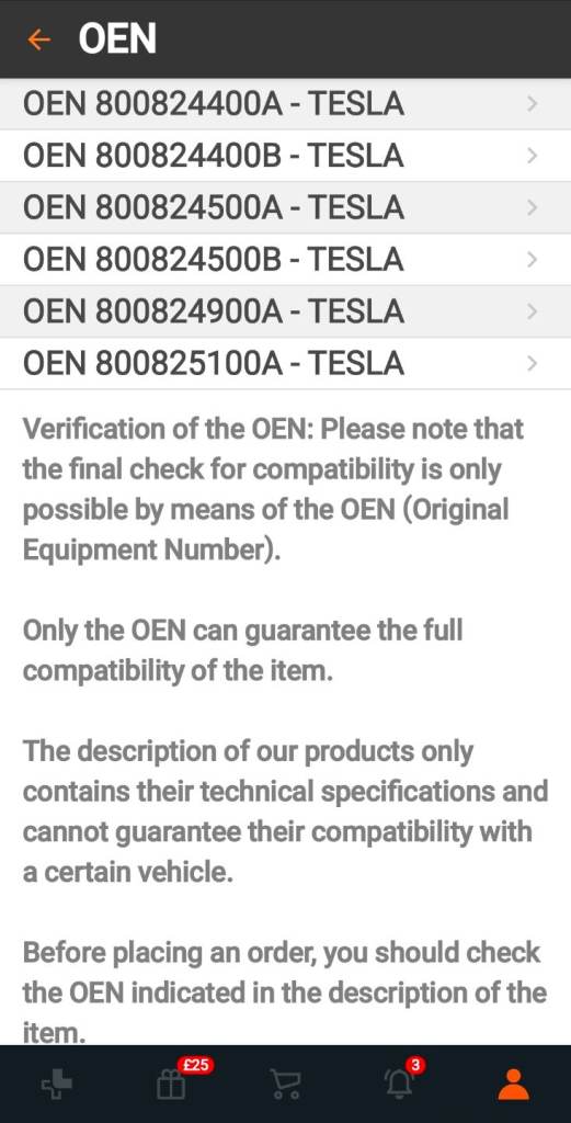 New Tesla Model Y and 3 Rear Brake Pads 2019-2026