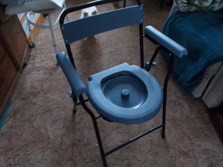 FOLD UP COMMODE  WITH BUCKET  £30