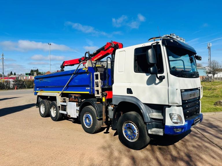2019 DAF CF 450 8X4 TIPPER GRAB, EPSILON M125 CRANE, SLEEPER CAB