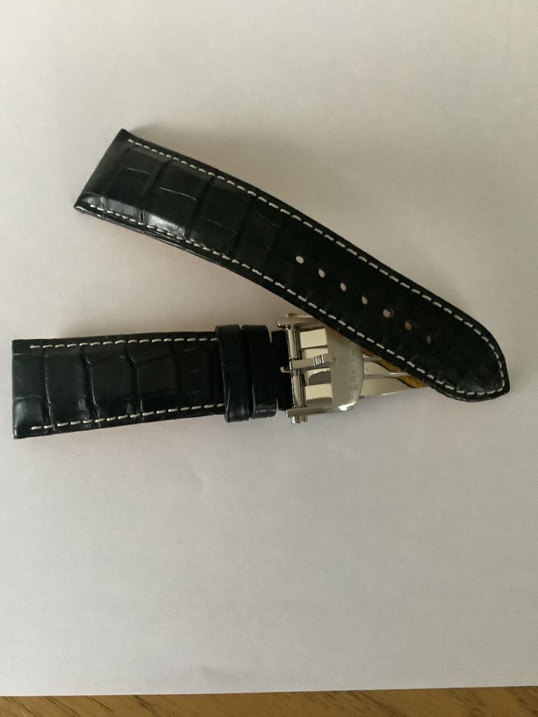 Genuine Breitling Crocodile Leather Watch Strap And Buckle.