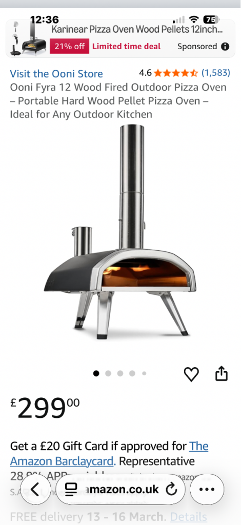 Ooni Frya 12 pizza oven 