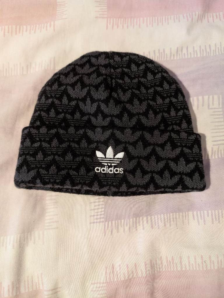 Adidas hat black with grey Adidas symbols 
