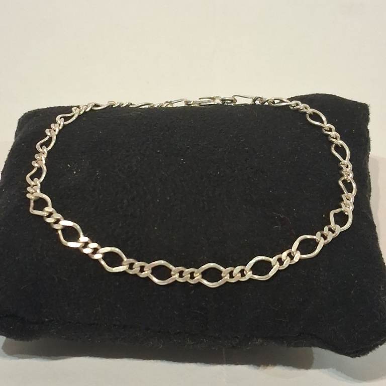 Solid Sterling Silver Bracelet Stamp 925 Italy Weight-3,37 Grams Length-19,5 Centimeters