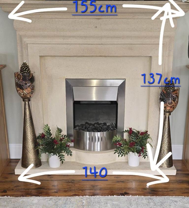 Stone Fireplace Surround with Hearth – Good Condition
