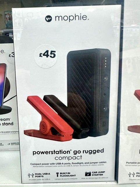 Mophie Powerstation Comapct Car Jump Starter Floodlight Builtin battery