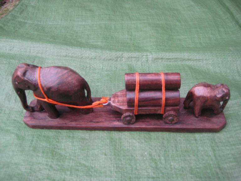 Beautiful Solid Wood Carved Elephant Ornament for £8.00