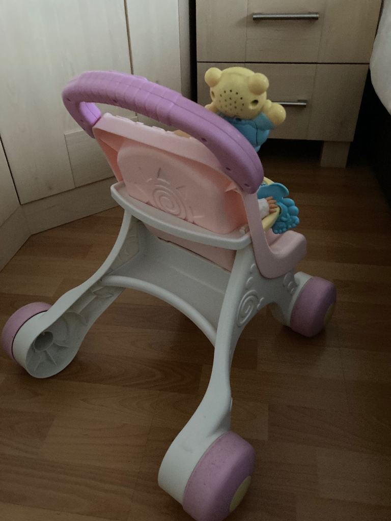 Fisher price dolls pink toy stroller pram