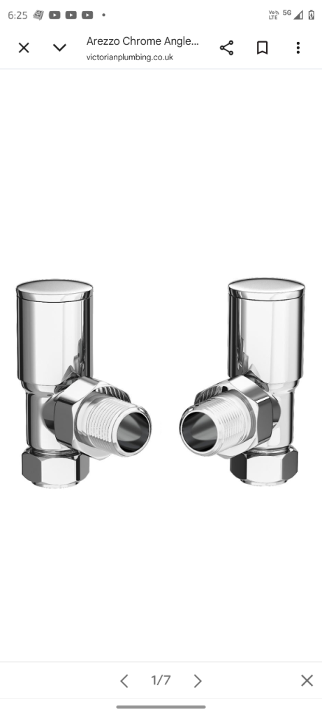 K-Rad Modern Angled Towel Rail Valve Pair (KART-ANG) – Stylish Radiator Heating Valves