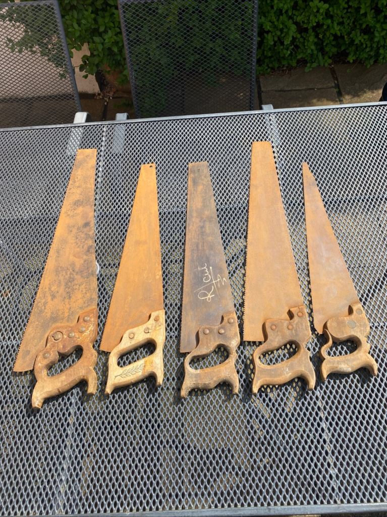 5x Vintage Hand Saw Bundle Rustic Props 