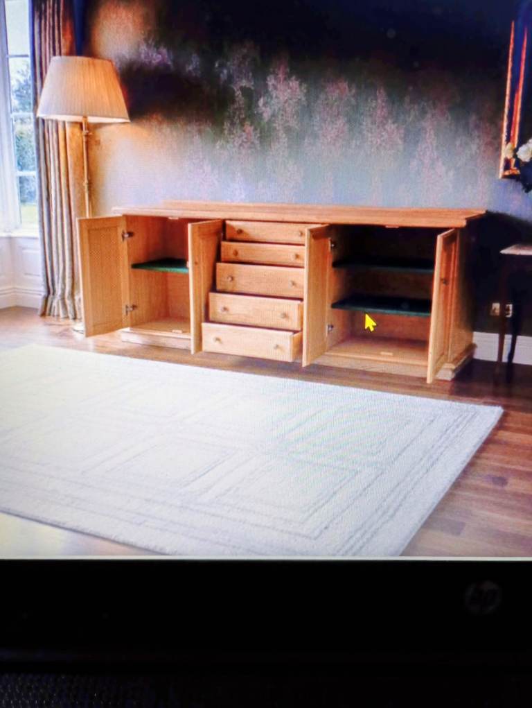 1970's Solid English Oak Buffet Sideboard