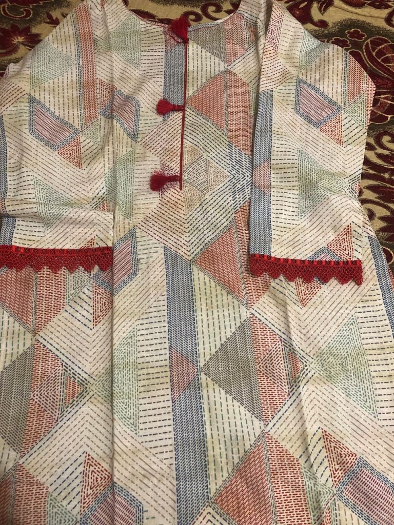 Printed stitched 2 piece suit