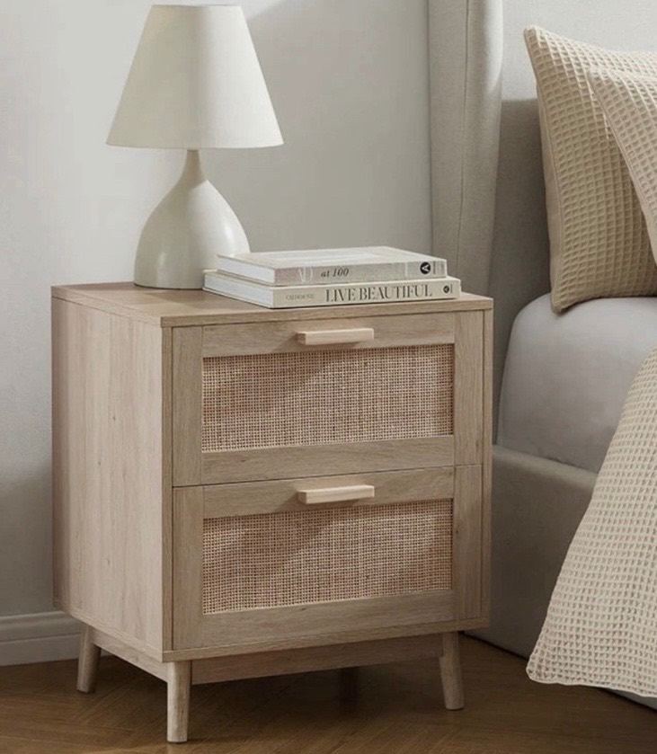 2x Dusk Isla 2 Drawer Bedside Table, Natural. Unopened and RRP £99 Each. 