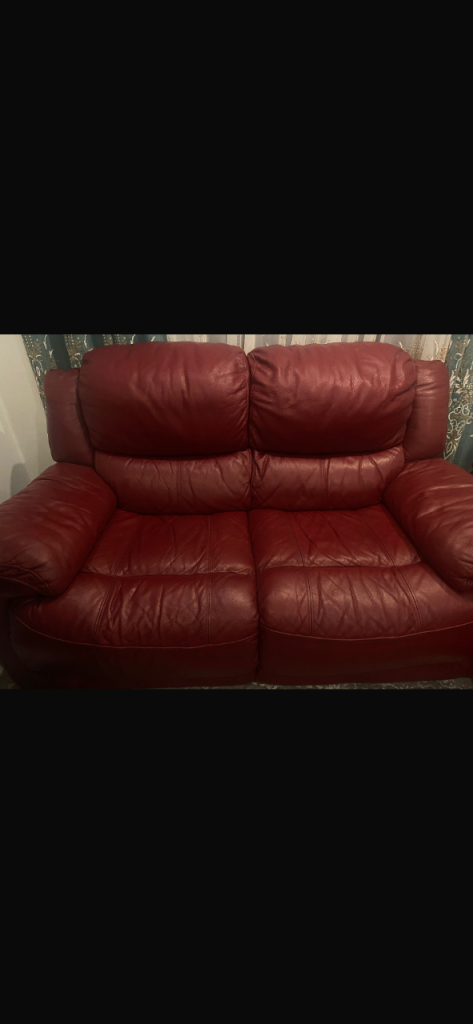 Red leather couches