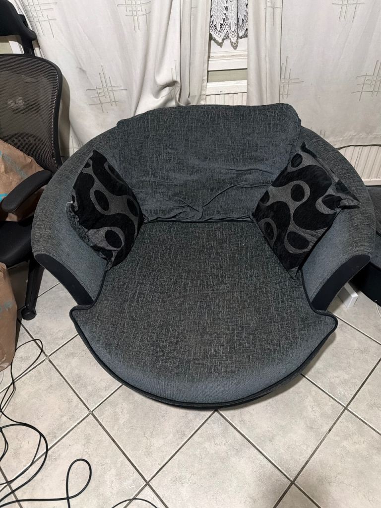 DFS Grey Fabric Swivel Cuddle Chair – Good Condition | in Seven Sisters ...