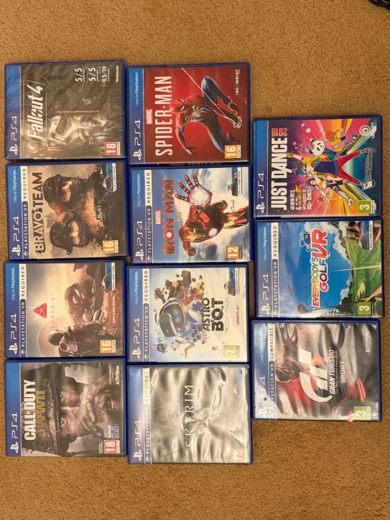 PlayStation 4 pro with VR, aim controller and various games