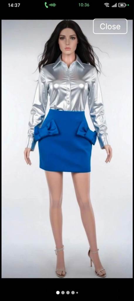 Claude Pierlot ladies electric blue mini skirt 