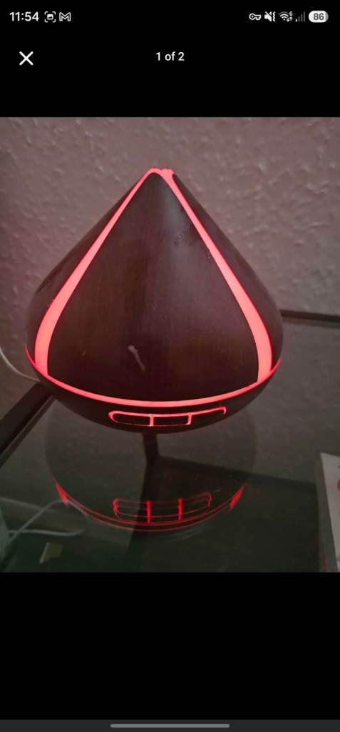 Dark Wood Effect Aroma Diffuser with Colour Changing LED