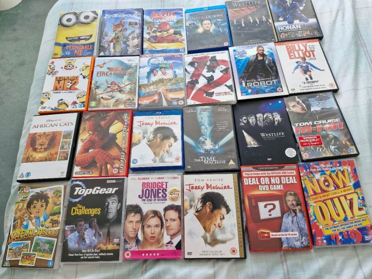 Bundle of 24 Varied DVDs – Kids, Films, Music & Games