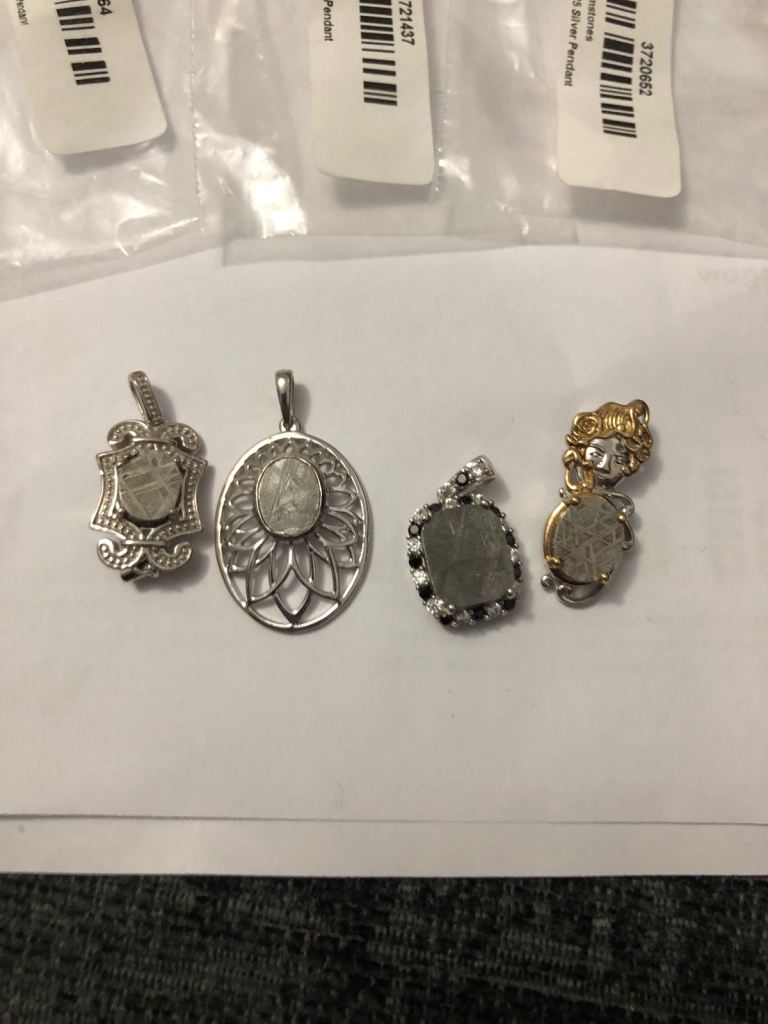 Meteorite pendants different styles silver 925 platinum overlay new 