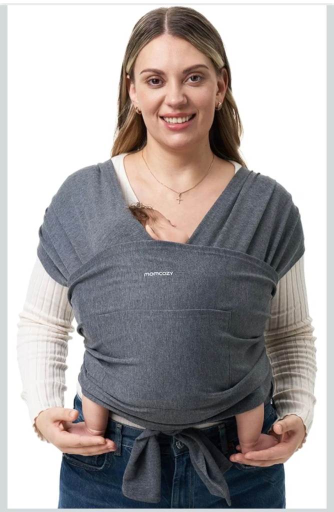 Momcozy Baby Wrap Carrier - Baby Carrier for Newborn to Toddler 3.6-15kg, Grey (BRAND NEW)