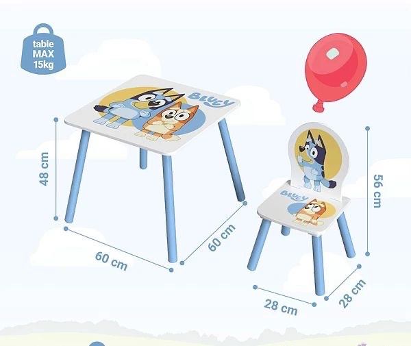 Bluey kids table and 2 chairs set  🚨 PERFECT CONDITION 🚨